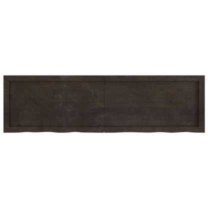 Piano Bagno Marrone Scuro 140x40x(2-6)cm Legno Trattato