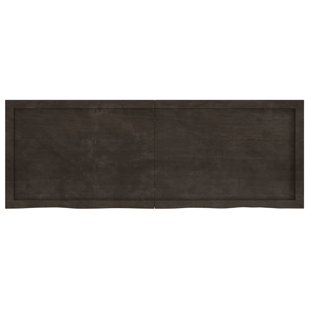 Piano Bagno Marrone Scuro 140x50x(2-4)cm Legno Trattato