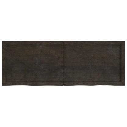 Piano Bagno Marrone Scuro 140x50x(2-6)cm Legno Trattato