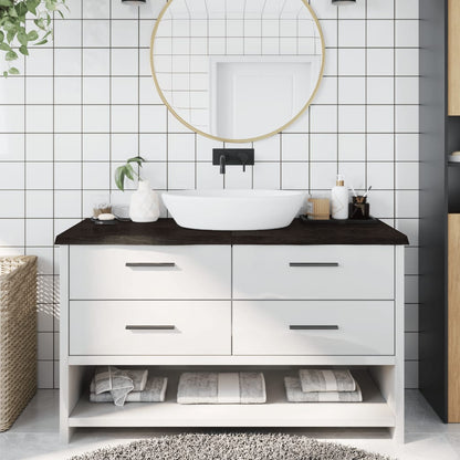 Piano Bagno Marrone Scuro 140x60x(2-4)cm Legno Trattato