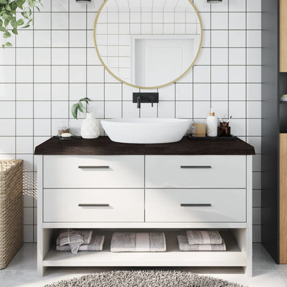 Piano Bagno Marrone Scuro 140x60x(2-6)cm Legno Trattato