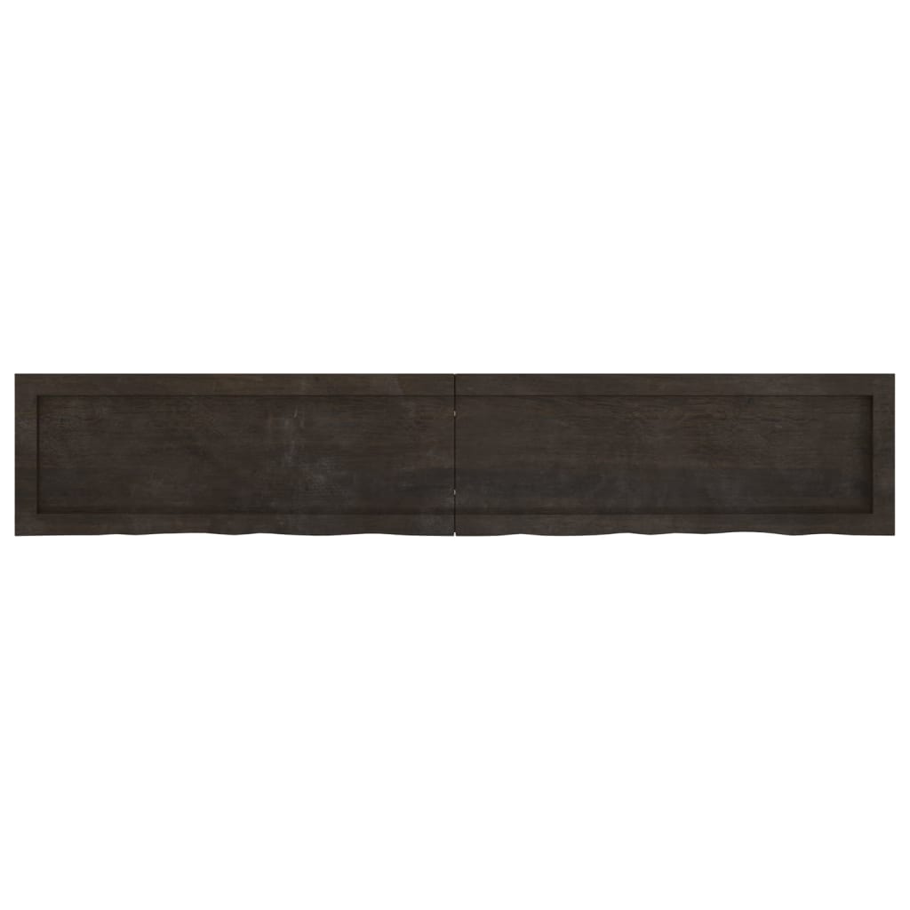 Piano Bagno Marrone Scuro 160x30x(2-6)cm Legno Trattato