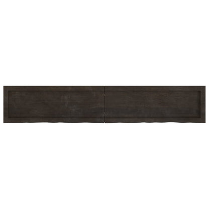 Piano Bagno Marrone Scuro 160x30x(2-6)cm Legno Trattato