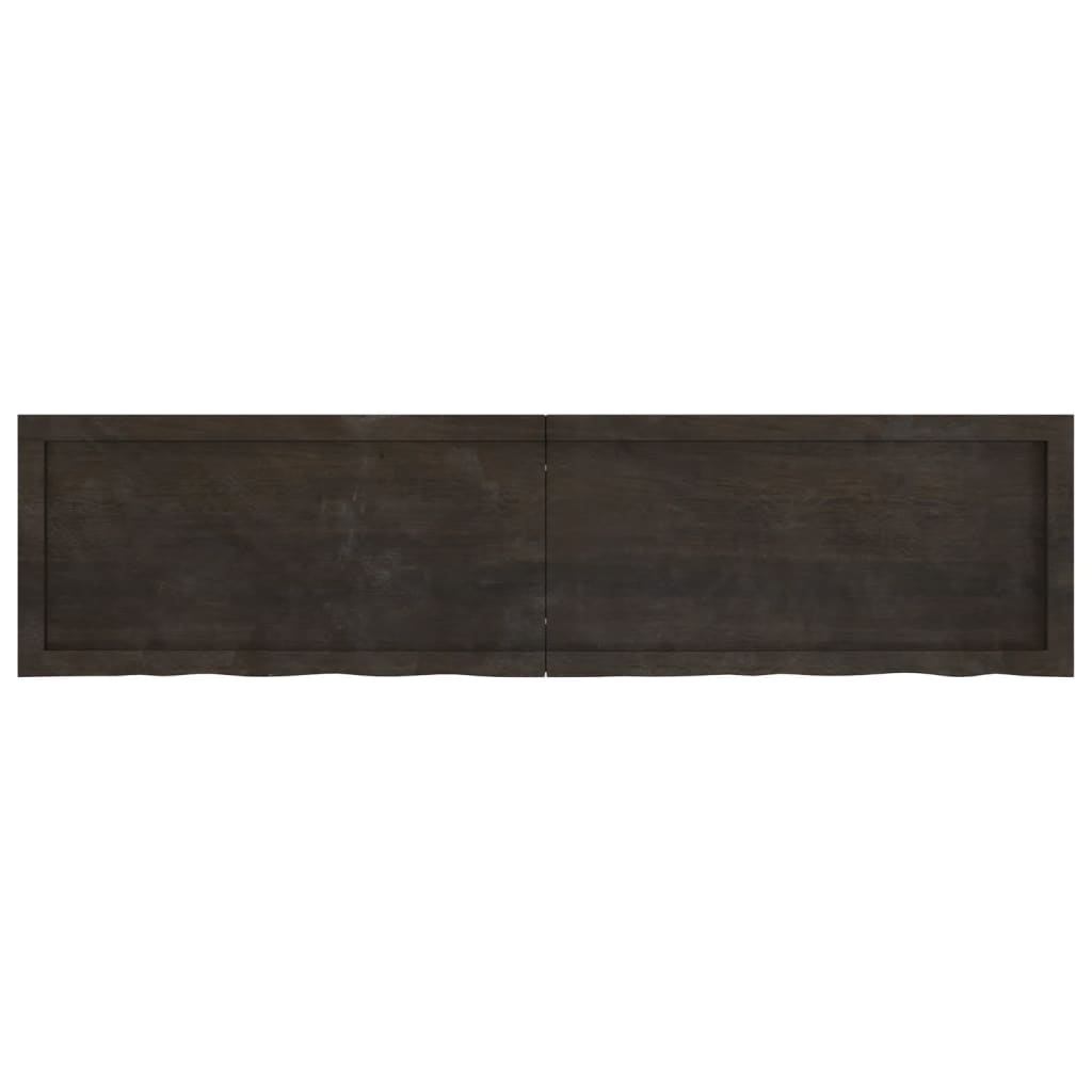 Piano Bagno Marrone Scuro 160x40x(2-4)cm Legno Trattato