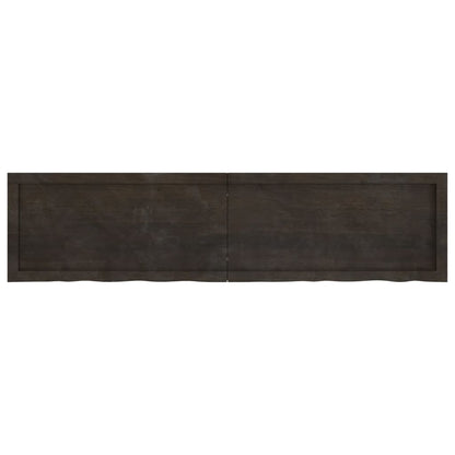Piano Bagno Marrone Scuro 160x40x(2-4)cm Legno Trattato