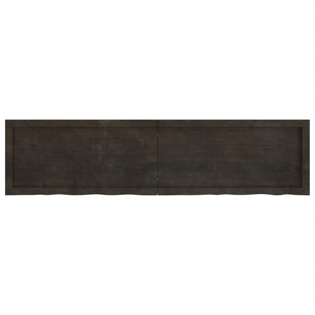 Piano Bagno Marrone Scuro 160x40x(2-6))cm Legno Trattato