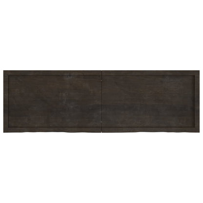 Piano Bagno Marrone Scuro 160x50x(2-6)cm Legno Trattato