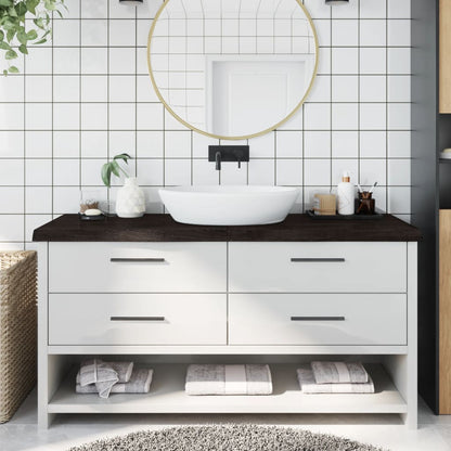 Piano Bagno Marrone Scuro 160x60x(2-6)cm Legno Trattato