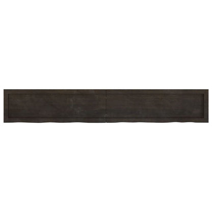 Piano Bagno Marrone Scuro 180x30x(2-4)cm Legno Trattato