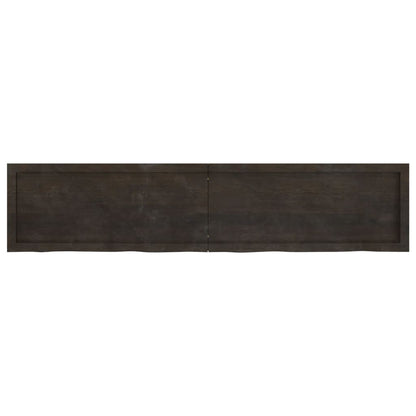 Piano Bagno Marrone Scuro 180x40x(2-6)cm Legno Trattato