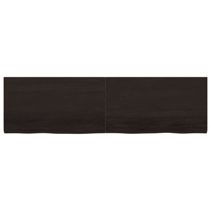 Piano Bagno Marrone Scuro 180x50x(2-4)cm Legno Trattato