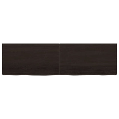 Piano Bagno Marrone Scuro 180x50x(2-6)cm Legno Trattato