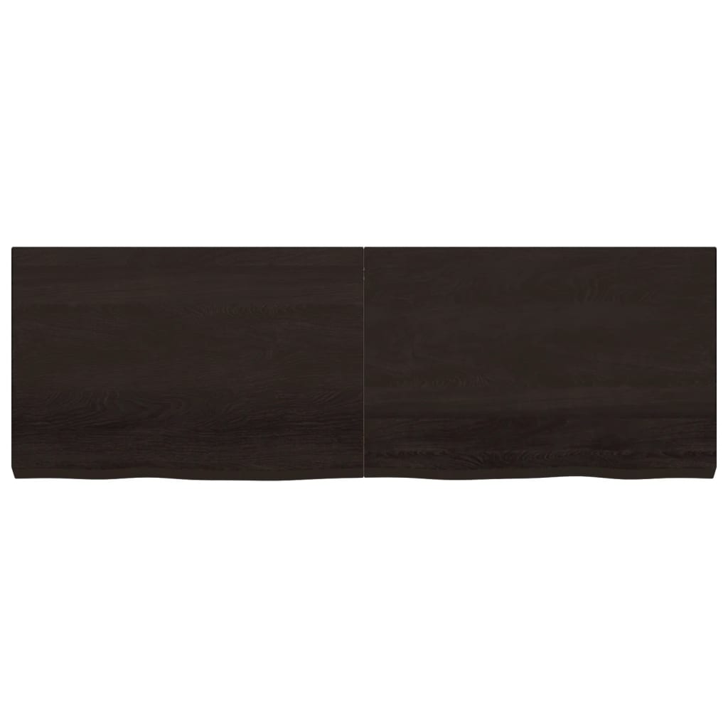Piano Bagno Marrone Scuro 180x60x(2-6)cm Legno Trattato