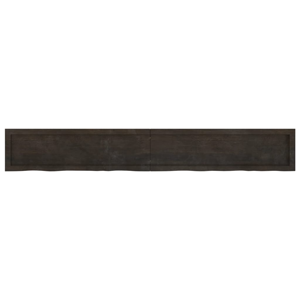 Piano Bagno Marrone Scuro 200x30x(2-6)cm Legno Trattato