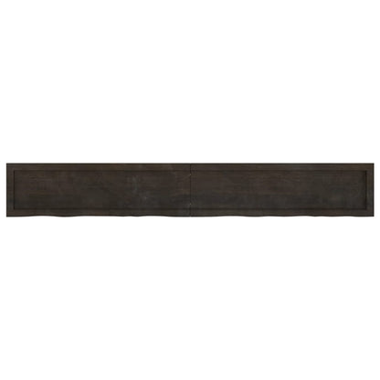 Piano Bagno Marrone Scuro 200x30x(2-6)cm Legno Trattato