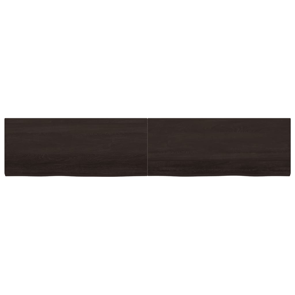 Piano Bagno Marrone Scuro 200x40x(2-4)cm Legno Trattato
