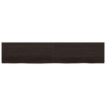 Piano Bagno Marrone Scuro 200x40x(2-4)cm Legno Trattato