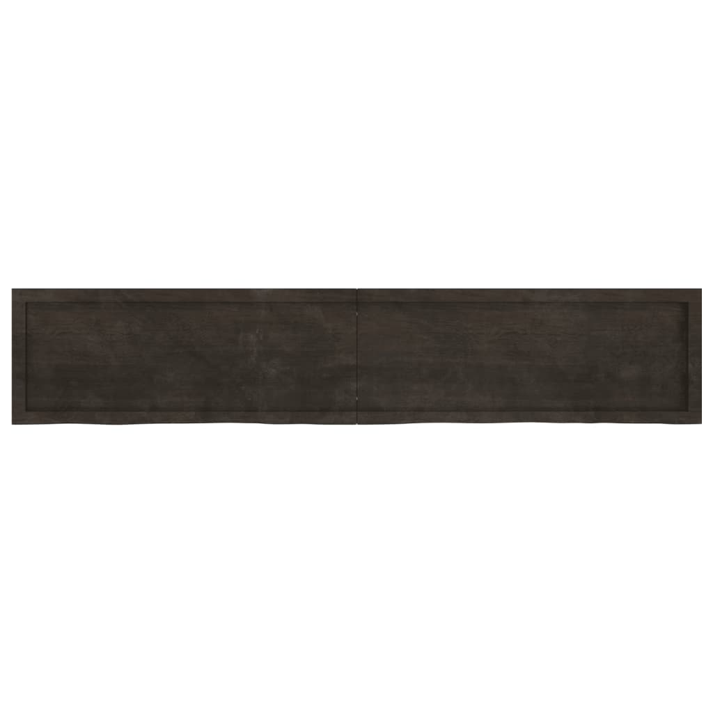 Piano Bagno Marrone Scuro 200x40x(2-4)cm Legno Trattato