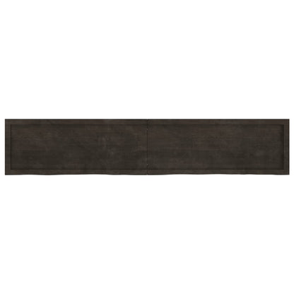 Piano Bagno Marrone Scuro 200x40x(2-4)cm Legno Trattato