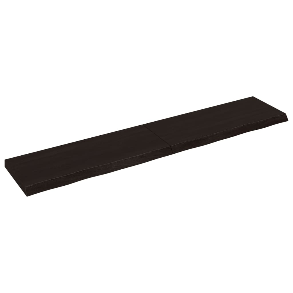Piano Bagno Marrone Scuro 200x40x(2-6)cm Legno Trattato