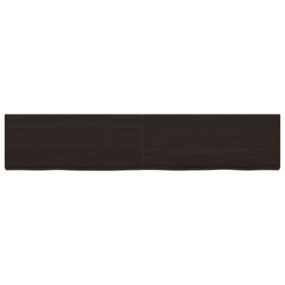 Piano Bagno Marrone Scuro 200x40x(2-6)cm Legno Trattato