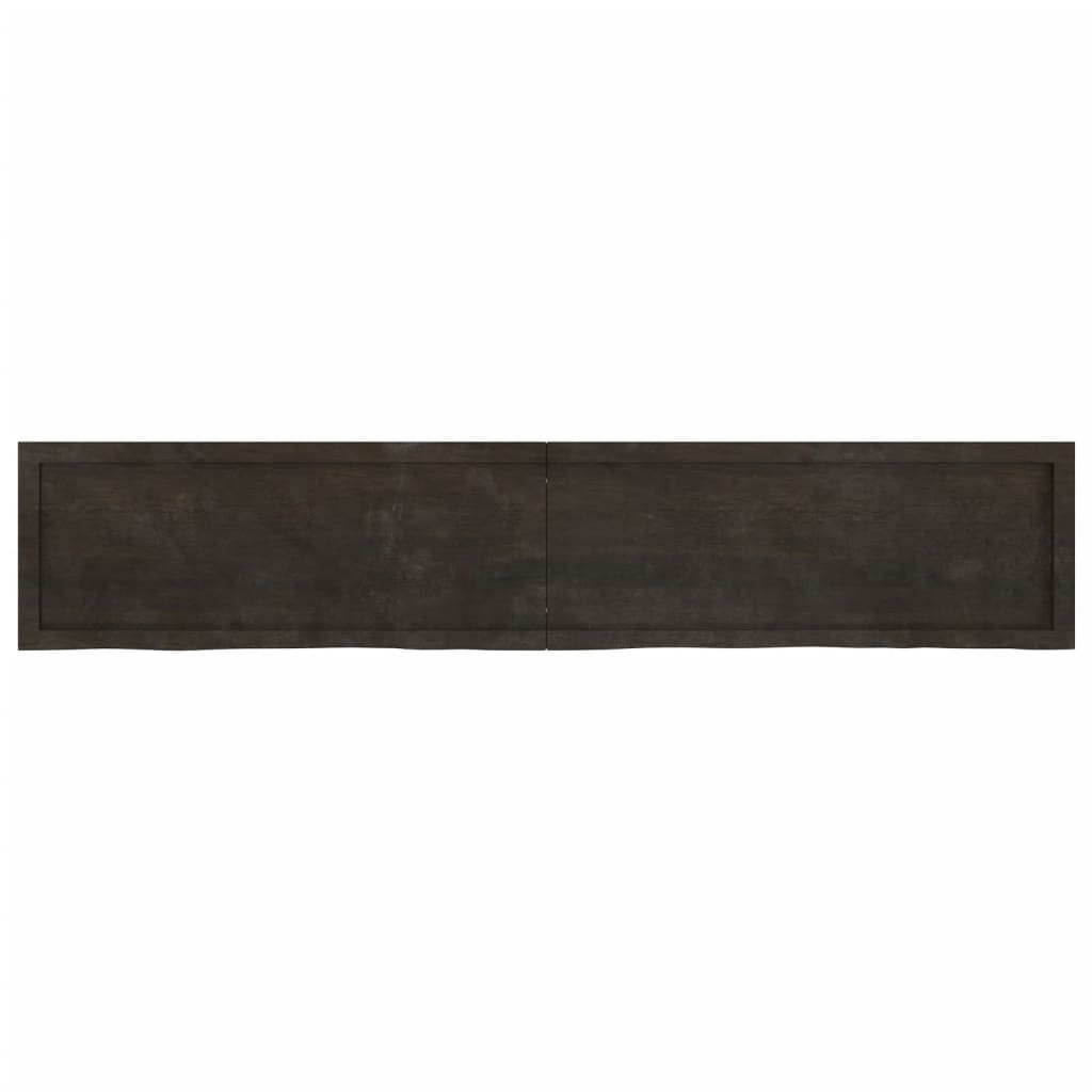 Piano Bagno Marrone Scuro 200x40x(2-6)cm Legno Trattato
