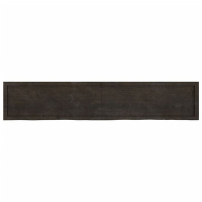 Piano Bagno Marrone Scuro 200x40x(2-6)cm Legno Trattato
