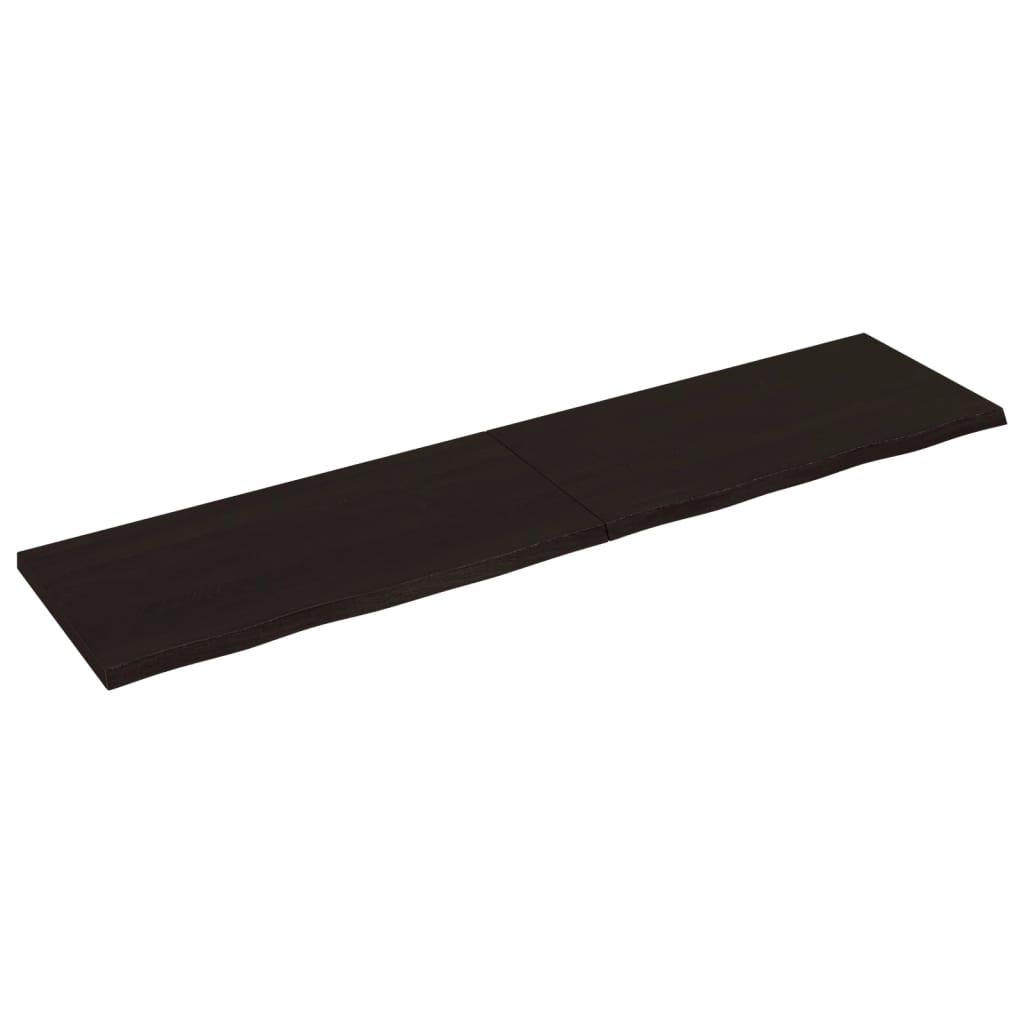 Piano Bagno Marrone Scuro 200x50x(2-4)cm Legno Trattato