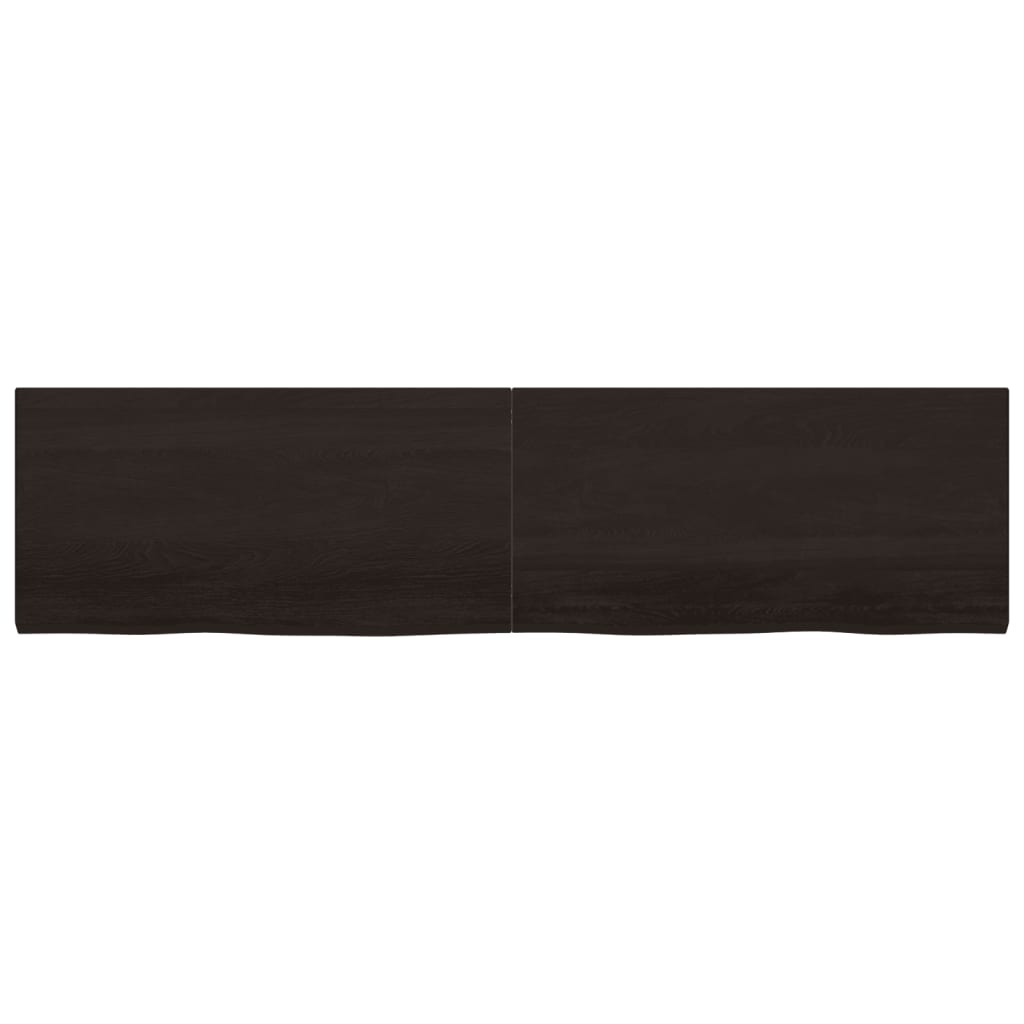 Piano Bagno Marrone Scuro 200x50x(2-4)cm Legno Trattato