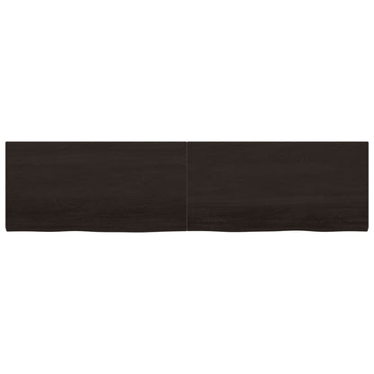 Piano Bagno Marrone Scuro 200x50x(2-4)cm Legno Trattato