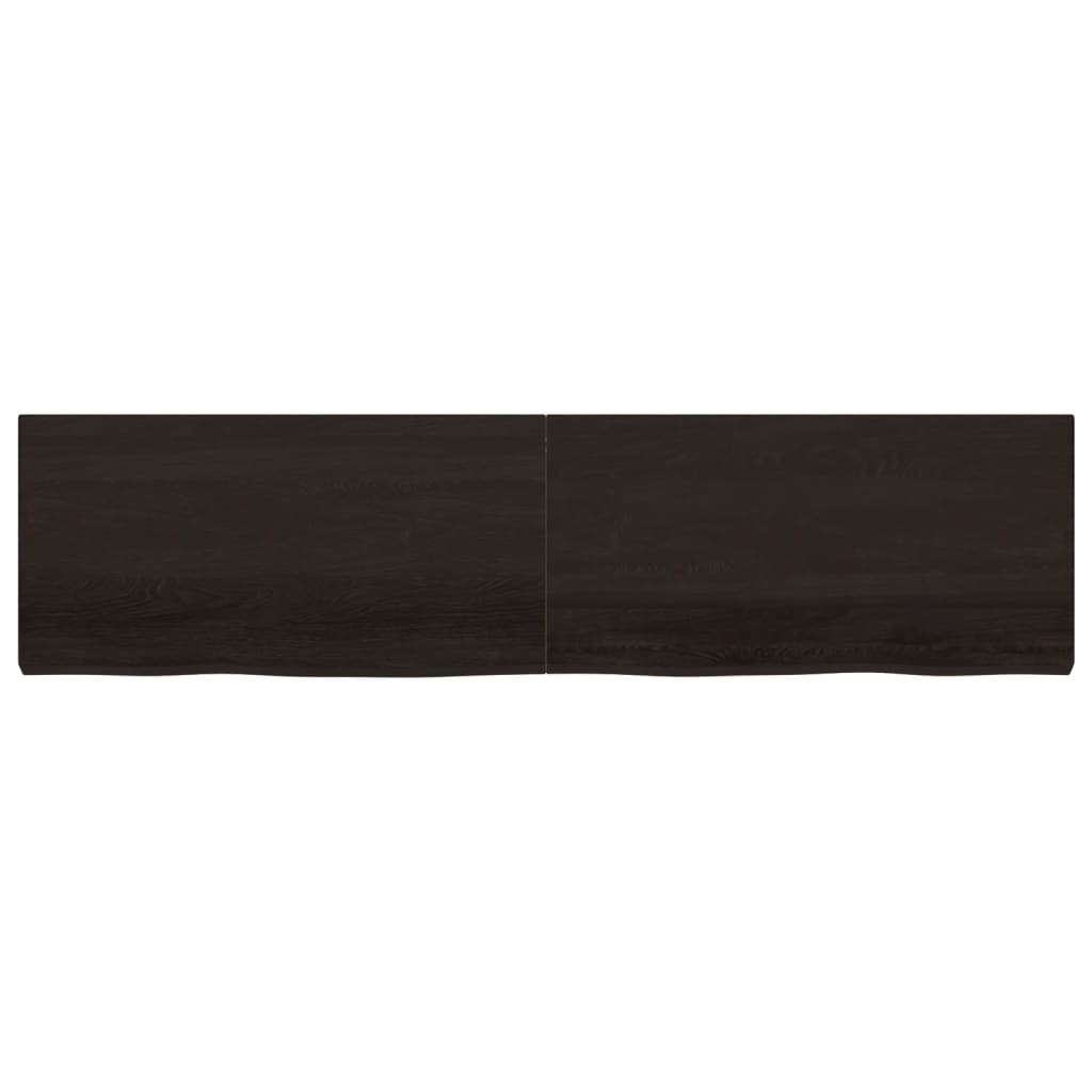 Piano Bagno Marrone Scuro 200x50x(2-6)cm Legno Trattato