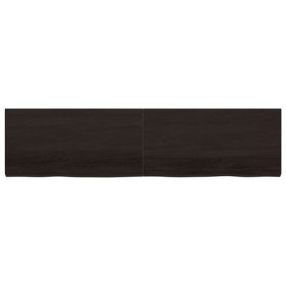 Piano Bagno Marrone Scuro 200x50x(2-6)cm Legno Trattato