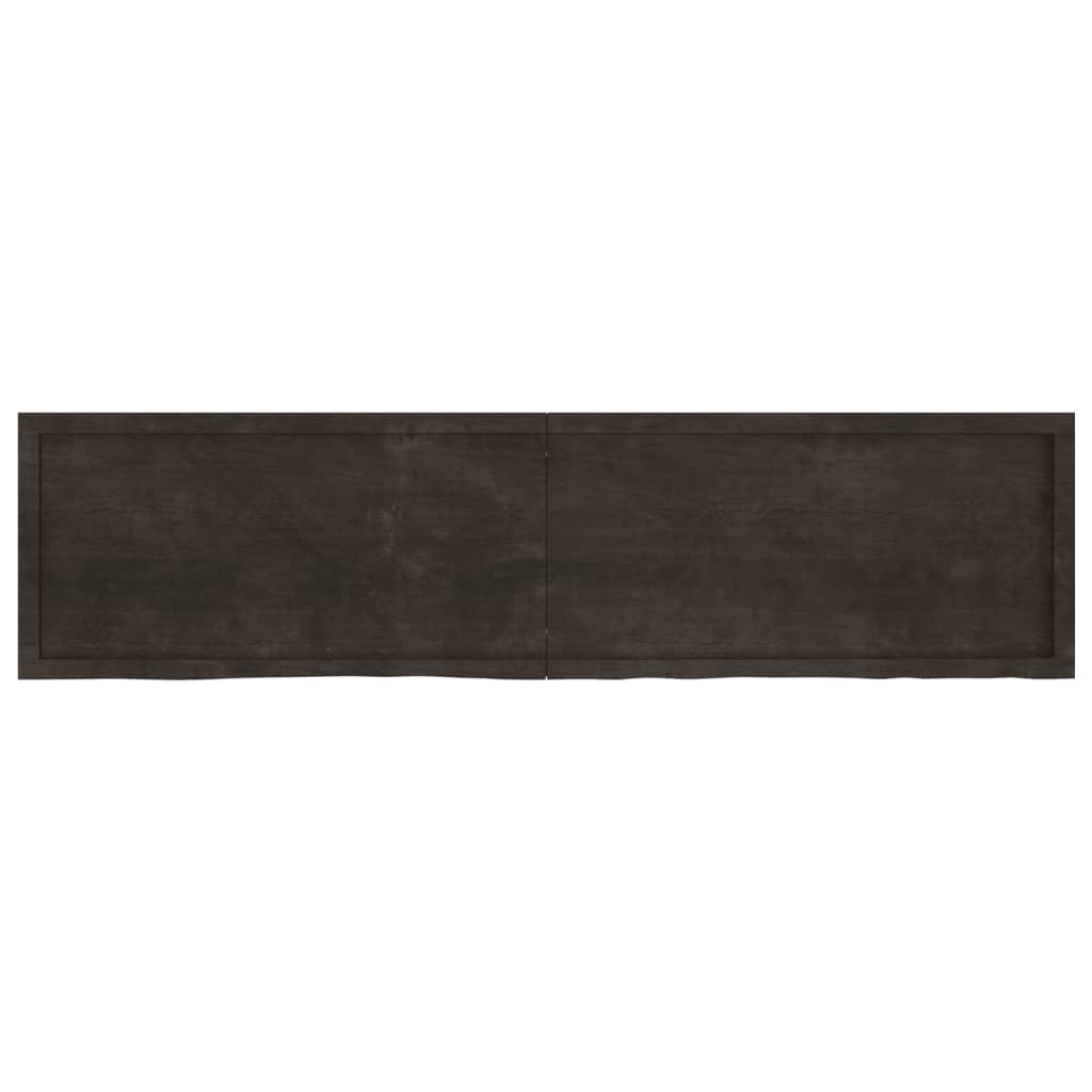 Piano Bagno Marrone Scuro 200x50x(2-6)cm Legno Trattato