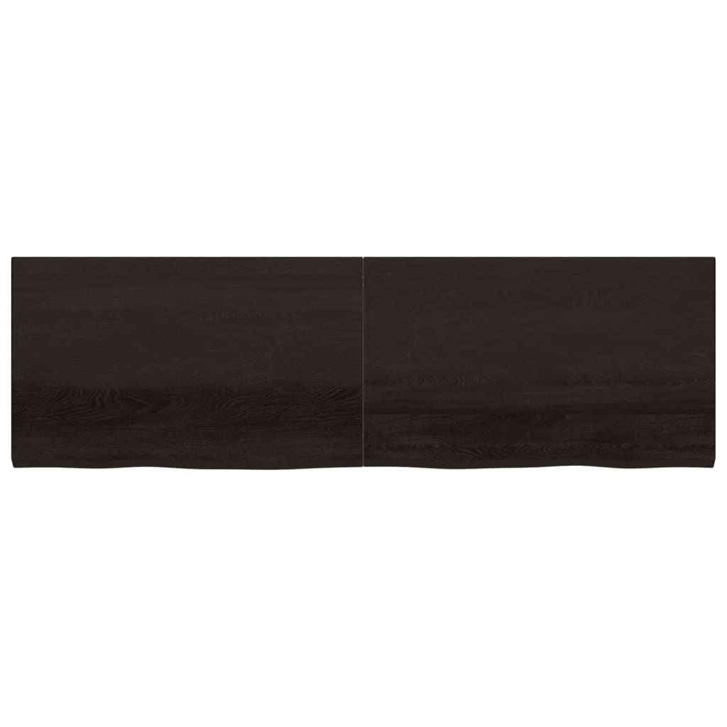 Piano Bagno Marrone Scuro 200x60x(2-4)cm Legno Trattato