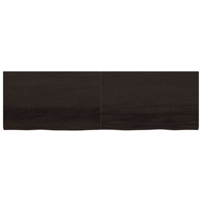 Piano Bagno Marrone Scuro 200x60x(2-4)cm Legno Trattato