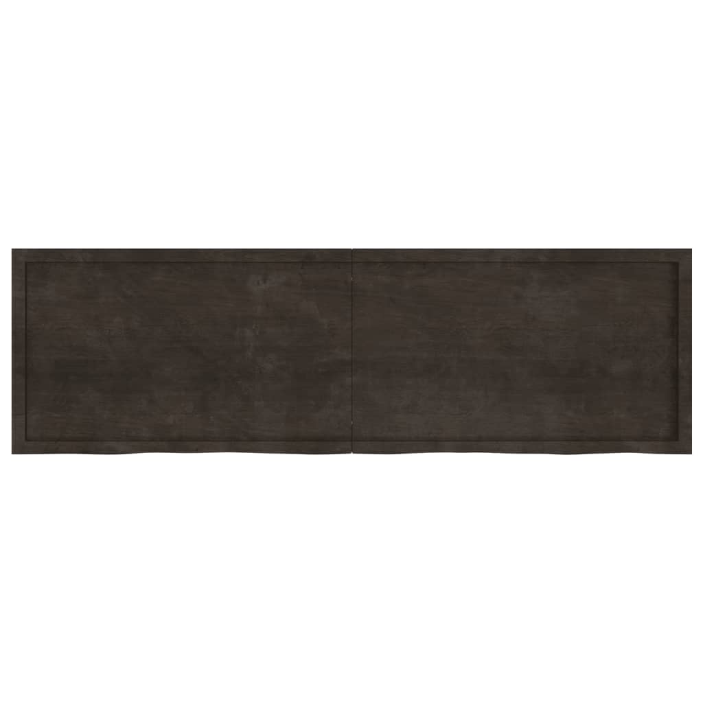 Piano Bagno Marrone Scuro 200x60x(2-4)cm Legno Trattato