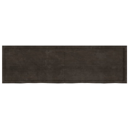 Piano Bagno Marrone Scuro 200x60x(2-6)cm Legno Trattato
