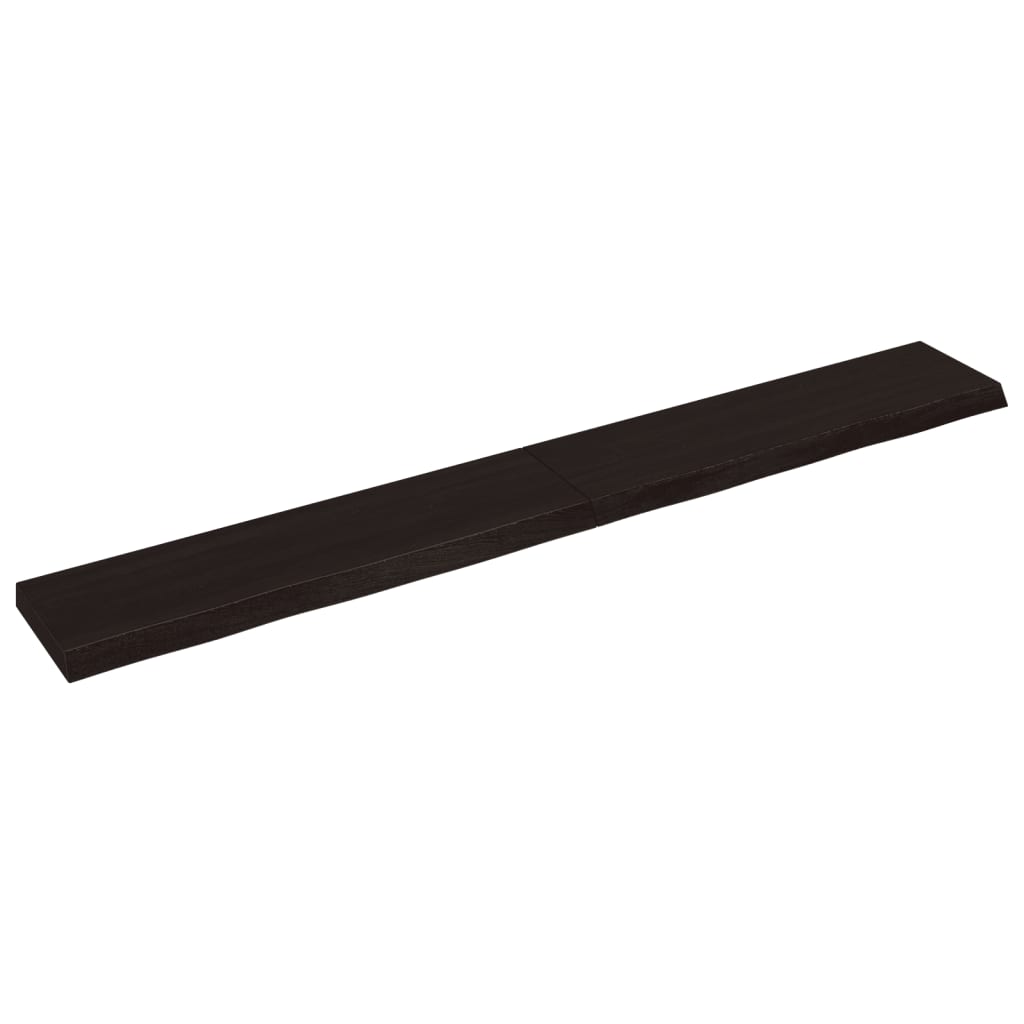 Piano Bagno Marrone Scuro 220x30x(2-6)cm Legno Trattato