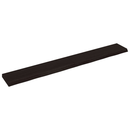 Piano Bagno Marrone Scuro 220x30x(2-6)cm Legno Trattato