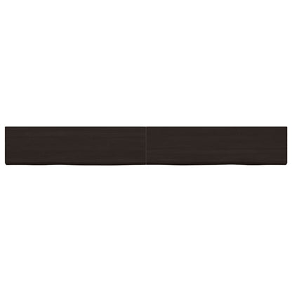 Piano Bagno Marrone Scuro 220x30x(2-6)cm Legno Trattato