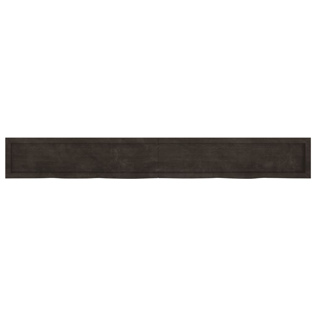 Piano Bagno Marrone Scuro 220x30x(2-6)cm Legno Trattato