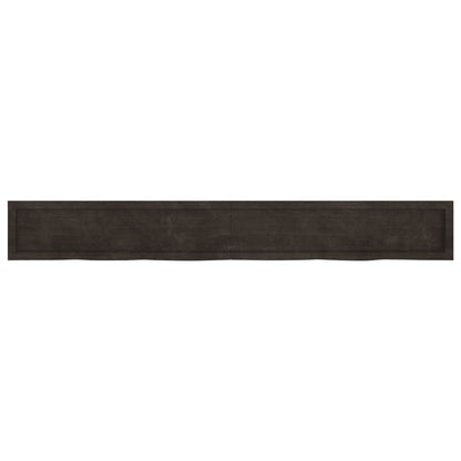 Piano Bagno Marrone Scuro 220x30x(2-6)cm Legno Trattato