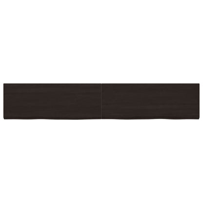 Piano Bagno Marrone Scuro 220x40x(2-4)cm Legno Trattato
