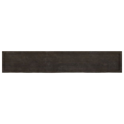 Piano Bagno Marrone Scuro 220x40x(2-4)cm Legno Trattato
