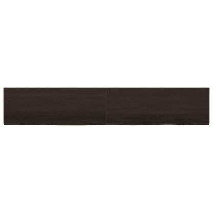 Piano Bagno Marrone Scuro 220x40x(2-6)cm Legno Trattato