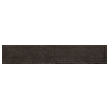 Piano Bagno Marrone Scuro 220x40x(2-6)cm Legno Trattato
