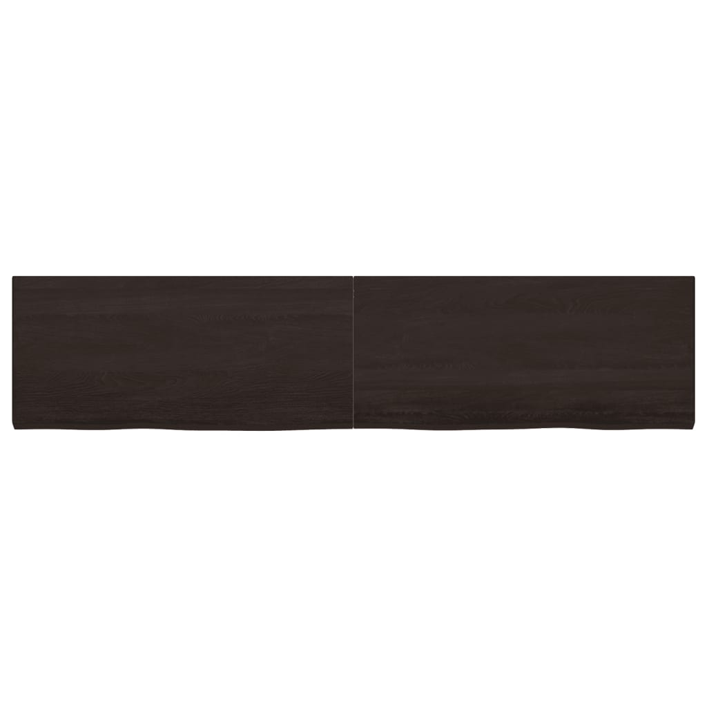 Piano Bagno Marrone Scuro 220x50x(2-4)cm Legno Trattato