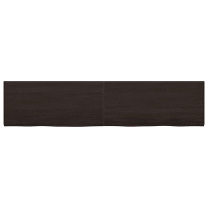 Piano Bagno Marrone Scuro 220x50x(2-4)cm Legno Trattato