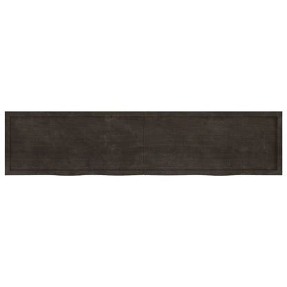Piano Bagno Marrone Scuro 220x50x(2-4)cm Legno Trattato