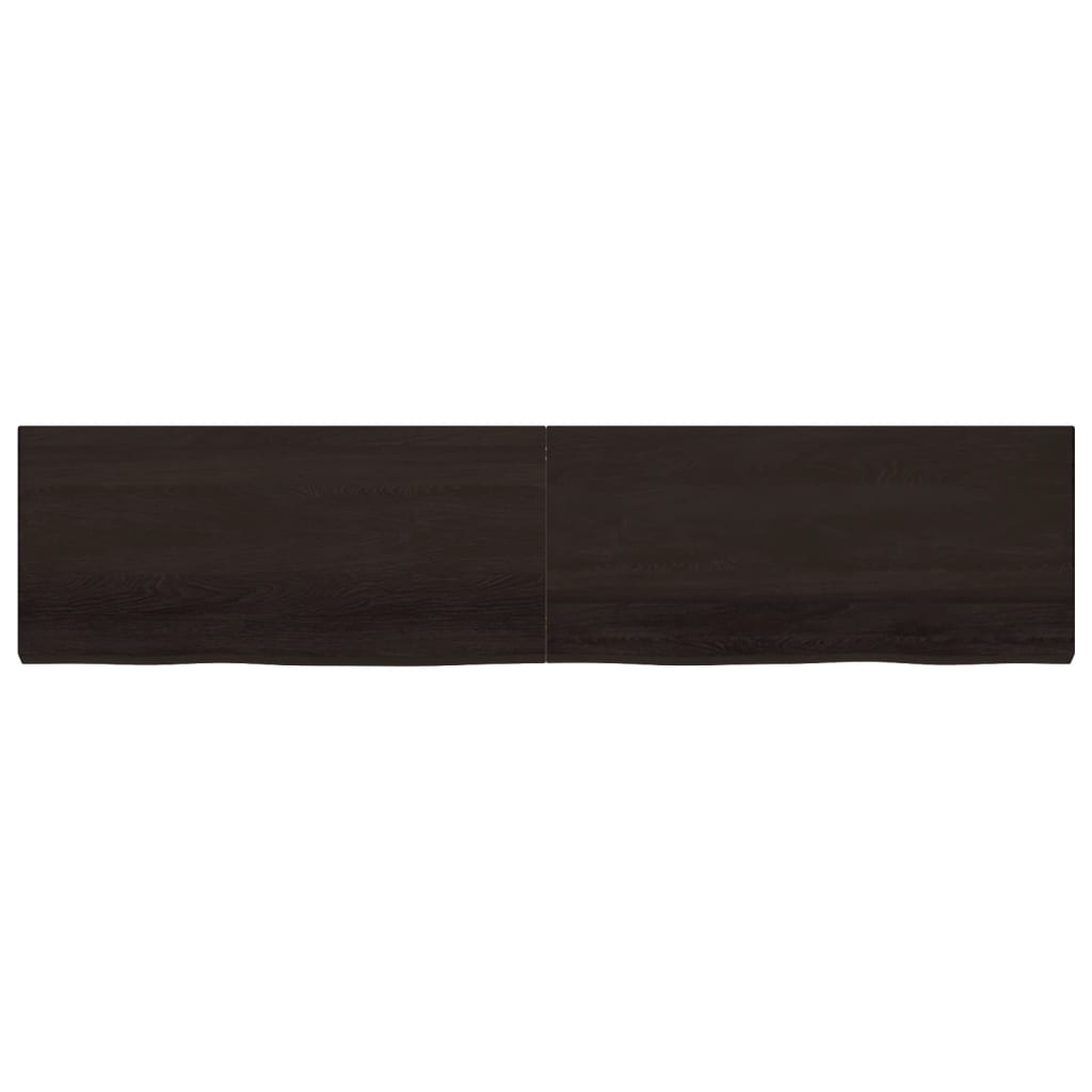Piano Bagno Marrone Scuro 220x50x(2-6)cm Legno Trattato